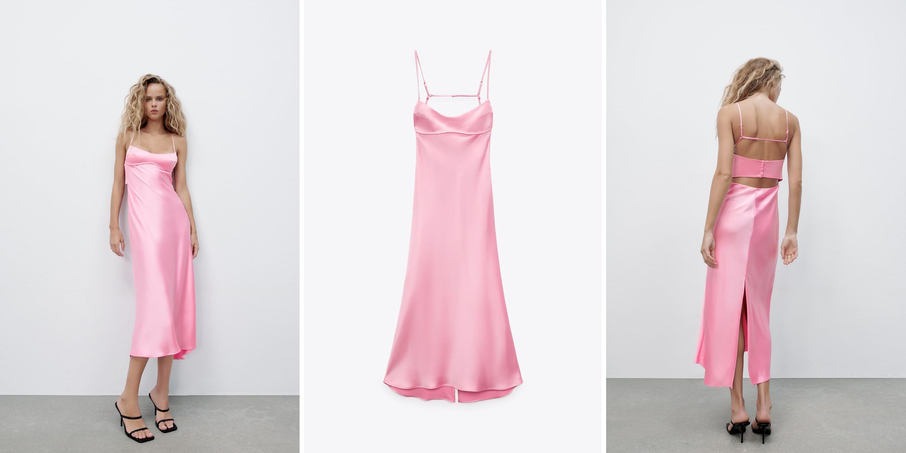 A $60 Pink Zara Satin Slip Dress Is ...